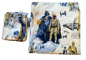 Pottery Barn Kids Star Wars 2013 FULL DUVET Sheet Flat One Pillowcase 86 X 83” - Picture 1 of 7