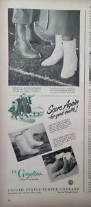 Botas de colección 1948 Gaytees estampadas anuncio efímero decoración artística ventisca real - Imagen 1 de 1