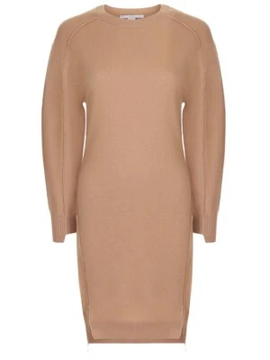 Vestido para mujer Stella McCartney 100 % lana virgen asimétrico marrón talla 38 Foto 1 de 4