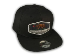 Black California Republic Bear Snapback Hat - Picture 1 of 4