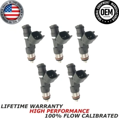 Bosch 5X NEW OEM Fuel Injectors For 2005-2016 Volvo S60 & Volvo V50 2.5L l5 - Image 1 of 4