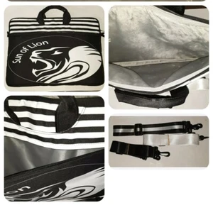SUN OF LION BLACK & WHITE 12" x 16" LAPTOP BAG W/ HANDLES & REMOVABLE STRAPS - Picture 1 of 1