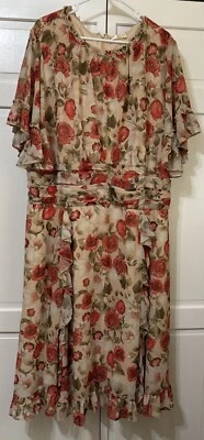 Eshakti Wayward Fancies Dress floral Roses Cottagecore Women's Plus Size 4X - Image 1 of 4