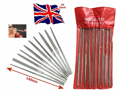 10pc Assorted Needle File in Plastic Wallet Modelling Metal work Jewellers - Image 1 of 2