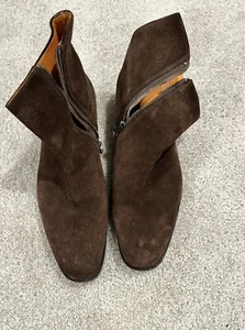 Donald J Pliner RING i20 Wildleder Reißverschluss Stiefeletten hellbraun braun Herren 9,5 M - Bild 1 von 7