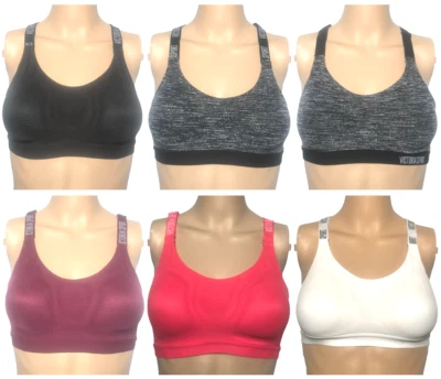 VICTORIAS SECRET INCREDIBLE LIGHTWEIGHT SPORTS BRA MEDIUM SUPPORT BLACK GRAY NWT - Image 1 of 2