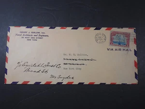1928 VIA AIR MAIL NAVAL ARCHITECTS ENGINEERS ENVELOPE 5 CENT U.S. POSTAGE STAMP - Picture 1 of 7
