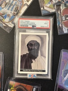 2001 Topps Enduring Freedom Osama Bin Laden Card #19 Rookie PSA 9