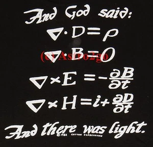 AND GOD SAID...BLACK HOLE/MAXWELL-Schwarzschild Physics Science Kids T shirt M,L - Picture 1 of 4