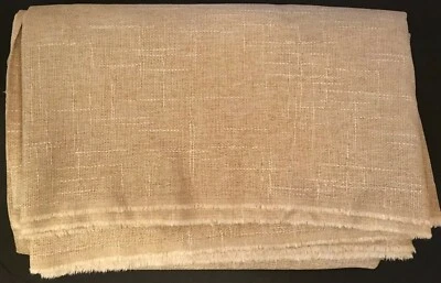  Tan Beige Neutral Tweed Textured Upholstery Fabric 56"  Approximately 2 yards - Image 1 of 3