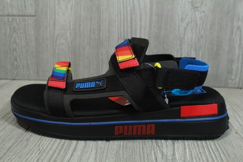 69 Puma Future Rider sandali arcobaleno neri rossi 384208 01 donna taglia 10 LGBT nuovi
