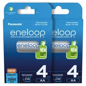 8 x Panasonic Eneloop AA batteries 2000mAh Rechargeable Ni-MH Accu LR06 BK-3MCCE - Picture 1 of 3