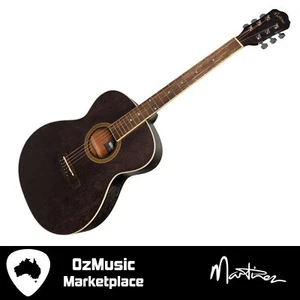 NEW Martinez '41 Series' Beginner Student '000' Folk Size Acoustic Guitar Black - Picture 1 of 10