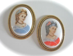 Casa de muñecas casa de muñecas miniatura CONJUNTO MARCO DE IMAGEN CAMAFEO MUJERES VICTORIANAS #2 - Imagen 1 de 1