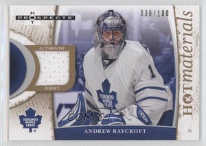 2007-08 Fleer Hot Prospects Hot Materials Red Hot /100 Andrew Raycroft #HM-RA