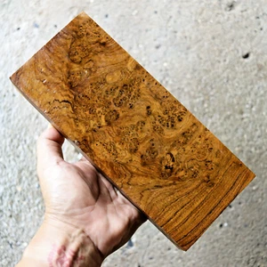Exotic Teak Burl 3 6/8"x 9"x 1 3/8" Knife Handle, DIY & General Woodworking #944 - Picture 1 of 13