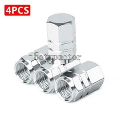 4PCS Silver Motorcycle Hexagon Tire/Wheel Stem Valve Caps for Harley-Davidson - Image 1 of 3