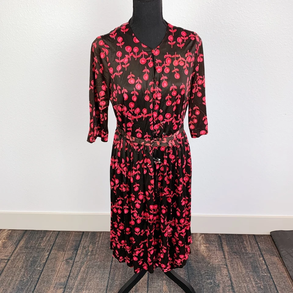 Vestido Jersey Floral Busto 36" Cortador Vintage Años 50 House Of Shroyers Hecho en Unión Foto 1 de 4