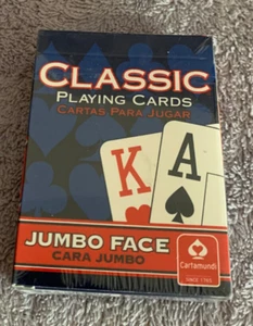 NEW Cartamundi Classic Jumbo Face Playing Cards, Factory Sealed, Blue Deck - Picture 1 of 2