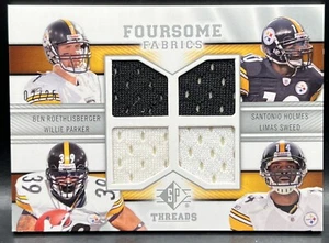 2009 Sp Threads Foursome Fabrics Ben Roethlisberger Holmes Steelers #2/25 #t4 - Picture 1 of 4