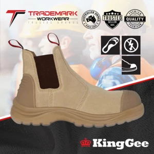 King Gee Mens Wills Suede Safety Work Boot (K25552) UK/AU3-13 RRP$149.95 - Picture 1 of 4