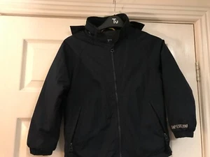 GAP - Navy Boys Rain Zip up Hooded Jacket - Fleece lined - Size 6-7 years - Picture 1 of 6