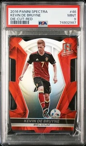 2016-17 Panini Spectra #46 Kevin De Bruyne Red Die Cut Prizm 22/65 Belgium PSA 9 - Picture 1 of 2