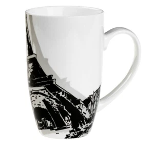 Paris Black & White Large Eiffel Tower Coffee Mug 14 oz Rare HTF Tea Cup Classy - Picture 1 of 15