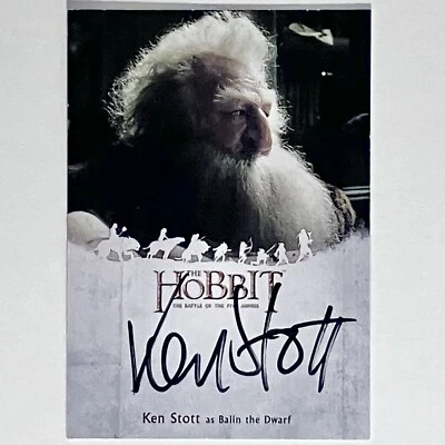 爱好者亲笔签名卡 / 肯·斯托特 饰 Balin The Dwarf / 罕见 2016 Cryptozoic — 第 1/4 张图片