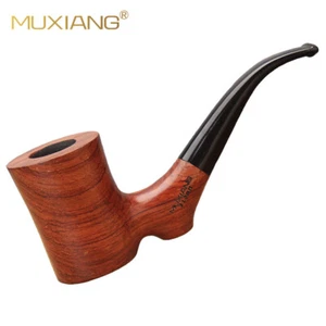 MUXIANG Handgefertigte Holzpfeife Pokerpfeife 9mm gebogen Acrylstiel Tabakpfeife - Bild 1 von 6