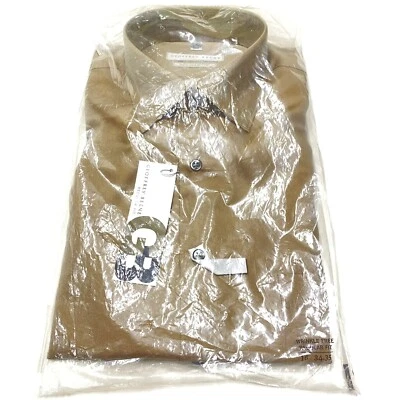 Рубашка на пуговицах Geoffrey Beene золотистая стандартная с длинным рукавом хлопок размер 16 34-35 - Изображение 1 из 4