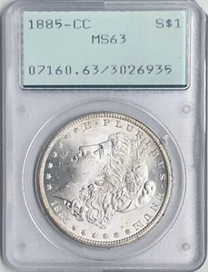 1885-CC PCGS Rattler MS63 Morgan Silver Dollar 026935 - Picture 1 of 2