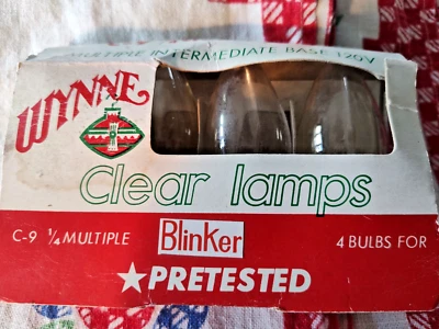 Vintage Wynne C-9 1/4 Clear Blinking Blinker Christmas 4 Bulbs Lamps Lightbulbs - Image 1 of 4