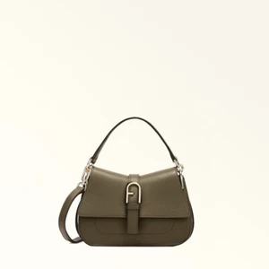 Brand New FURLA FLOW Purse Leather Sage Mini Handbag Italy w Shoulder Strap - Picture 1 of 10