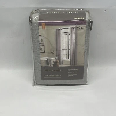 allen + roth 84-in Grey Light Filtering Grommet Single Curtain Panel - Image 1 of 4