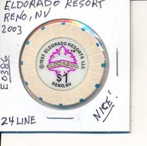 CASINO CHIP - ELDORADO RESORT RENO NV 2003 24-LINE #E0386 NICE CHIP - Picture 1 of 2