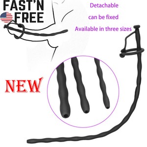 Hollow Urethral Silicone Penis Plug Urethra Stretcher Stretching Sound Dilator