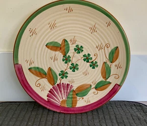 Wadeheath Art Deco Charger Plate Hand Painted In Stylised Flower & Leaf Design - Picture 1 of 5