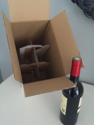 LOT 5 CAISSES CARTON 6 BOUTEILLES VIN DEMENAGEMENT STOCKAGE - LIVRAISON GRATUITE - Photo 1/2