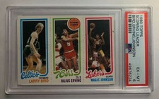 1980 Topps Larry Bird (Rookie), Magic Johnson (Rookie), Julius Erving - PSA 6