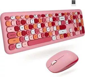 X9 Cute Wireless Keyboard and Mouse Combo - 2.4G Colorful Keyboard and Mouse ... - Picture 1 of 7