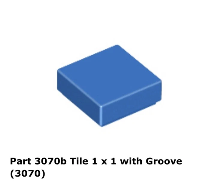 LEGO Parts 1x 3070b Blue Tile 1 x 1 with Groove (3070) 493 487 6970 497 - Image 1 of 1