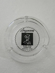 DE COLECCIÓN GUZMANS BLACK HAWK SUPPER CLUB JANESVILLE, CON CENICERO DE VIDRIO (VER DISCO) - Imagen 1 de 3
