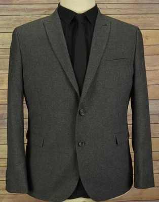 Mens Next grey check suit 48R W40 L31 tailored fit blazer trousers 2 piece - Image 1 of 4