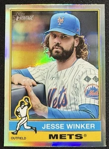 2025 Topps Heritage Jesse Winker Chrome Refractor #468 Hi-Number SP - NY Mets - Bild 1 von 3