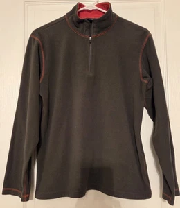 Big Boys Olive Green Lands End Fleece Sweater - Picture 1 of 6