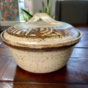 Studio Art Pottery Lidded Casserole Signed Stoneware 9” x 6” - Barker 1975 - Picture 1 of 12