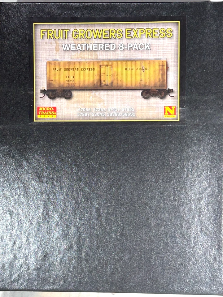 MICRO-TRAINS N 40' DOUBLE SHEATHED WEATHERED WOOD REEFER 8-PK FGE 04742451 - Image 1 of 3