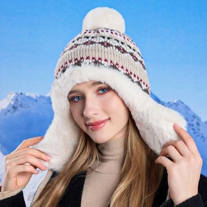 Damas Sombreros Térmicos Sherpa Forrados Nórdico Bobble Gorro Pom Pom Invierno Cálido Gorras - Imagen 1 de 13
