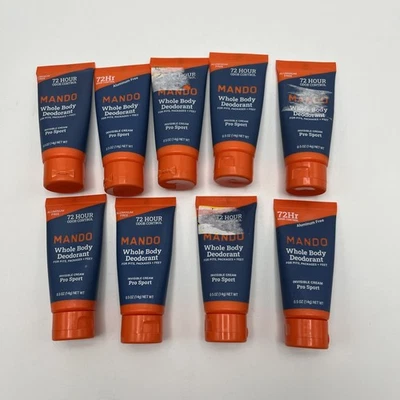 9 PACK MANDO Whole Body Deodorant Invisible Cream Pro Sport 0.5oz Travel Size - Image 1 of 3